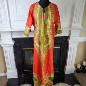 VINTAGE VIBRANT DECORATIVE MAXI CAFTAN